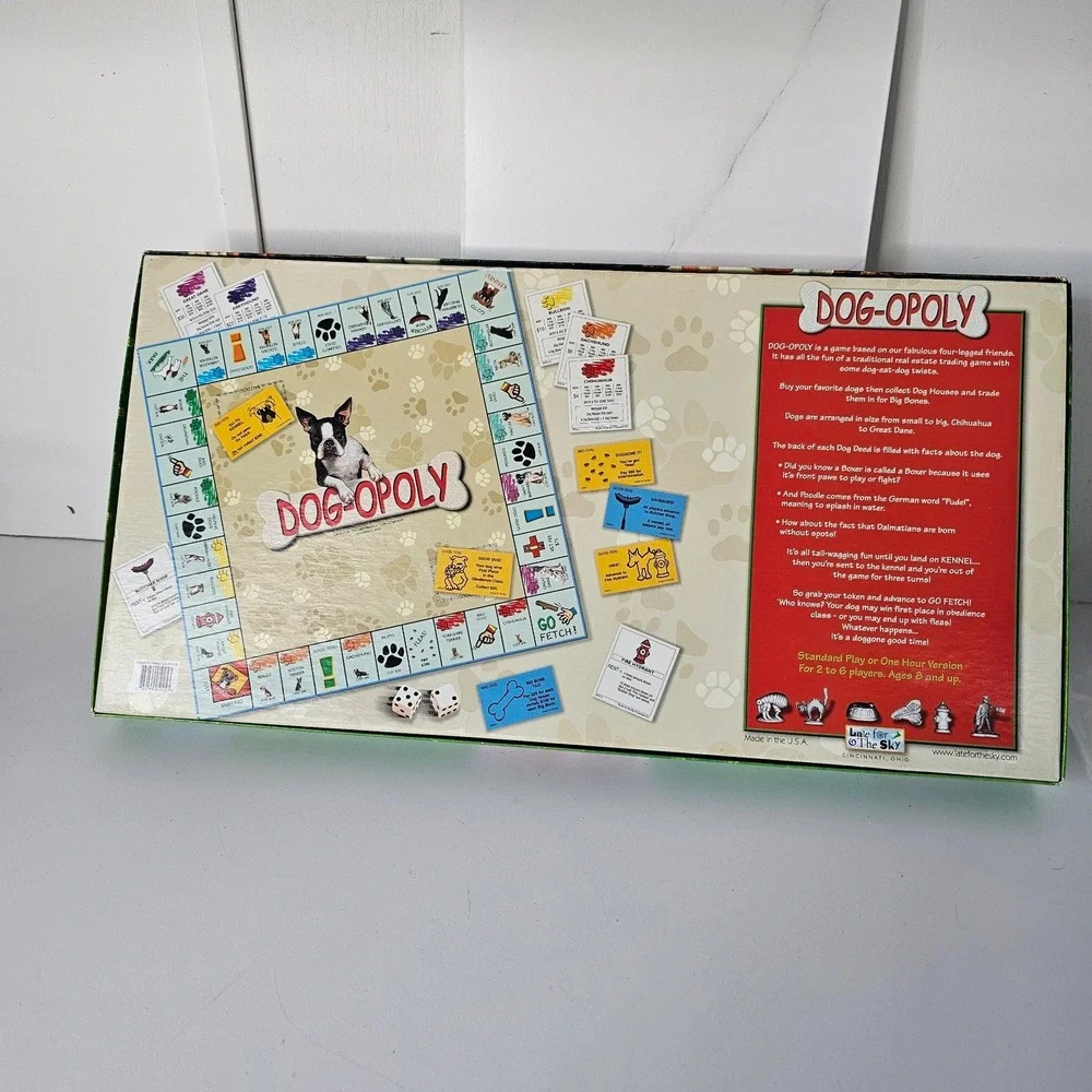 Dog-opoly Monopoly Property Trading Board Game Complete Set Dogs Made‎ in USA